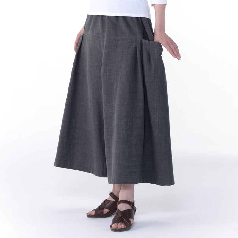 Switching pocket wide pants bamboo ink