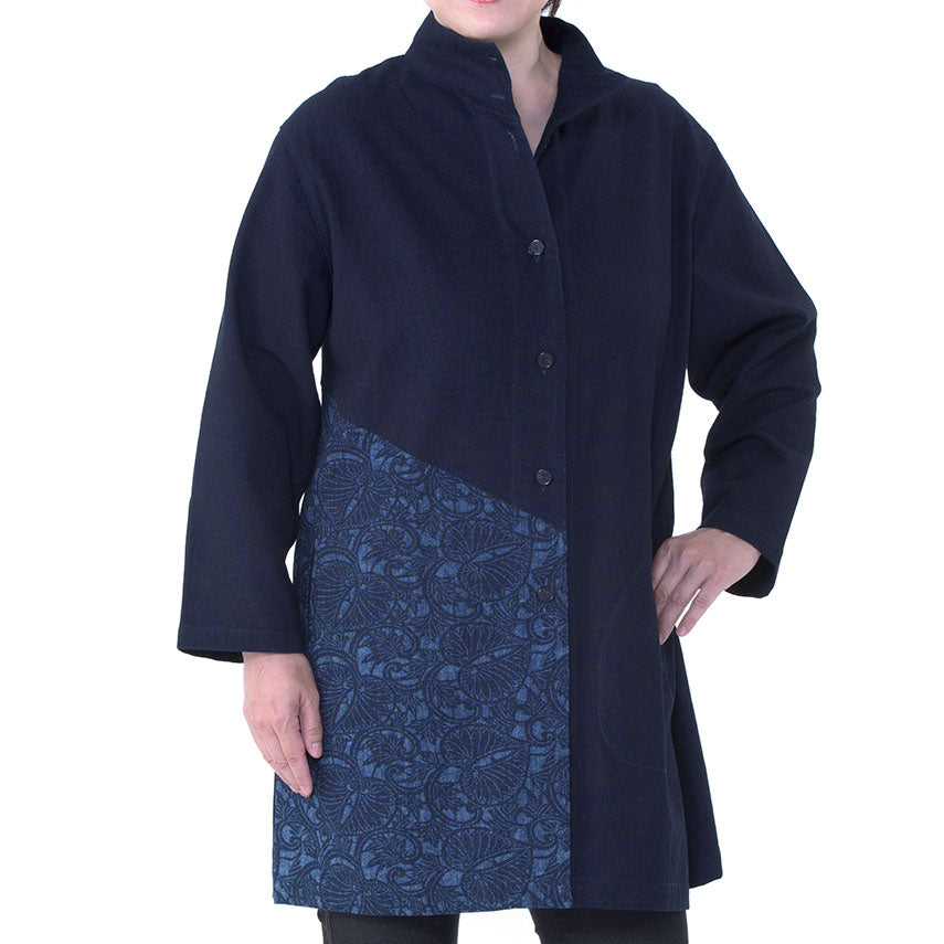 Stand collar long jacket