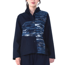 Load image into Gallery viewer, Stand Collar Half Jacket Patchwork White Halo
